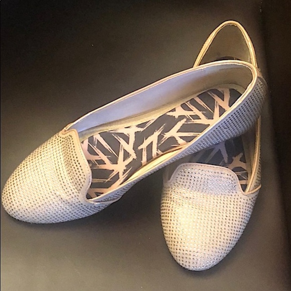 Ballet loafer slip on flats with pavé stones, channel your Barbie!